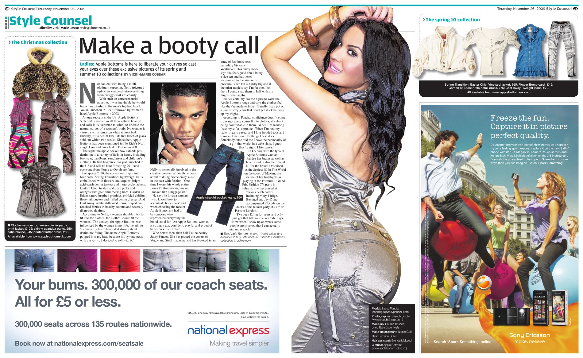 Apple Bottoms, Nelly and Sassy Pandez (Metro UK Newspaper Style Feature)